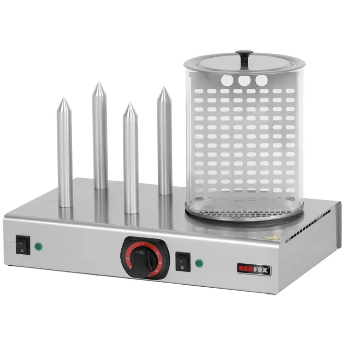 Appareil Hot-Dog 4 plots - Manchon en Verre - HD 04 N - Redfox