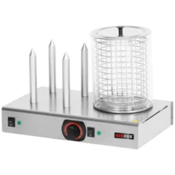 Appareil à Hot-Dog 4 Plots - Panier - Manchon Verre - HD 04 NK - Redfox
