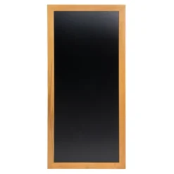 Ardoise bois long - finition teck laqué - kit d'accroche murale inclus - 56x120cm - Securit