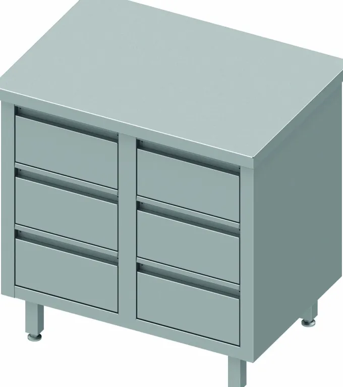 Armoire Basse Inox Avec 6 Tiroirs - Profondeur 800 - Stalgast