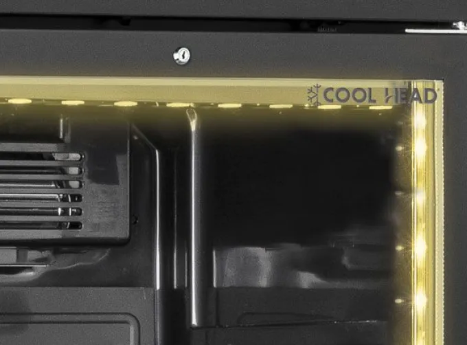 Armoire à Boissons Réfrigérée Vitrée Laquée Noire avec Panneau Publicitaire - 372 L - Cool Head