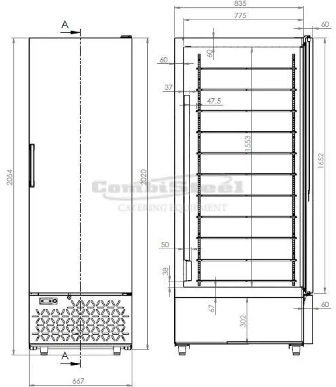 Armoire Negative - 658 litres crème glacée - Combisteel