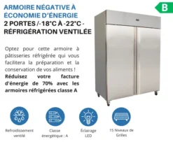 Armoire négative 1300L avec 2 porte pleine - L2G