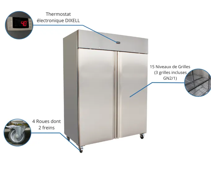 Armoire négative 1300L avec 2 porte pleine - L2G