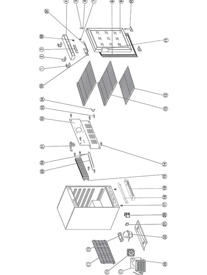 Armoire négative vitrée Professionnelle F200VG - TEFCOLD