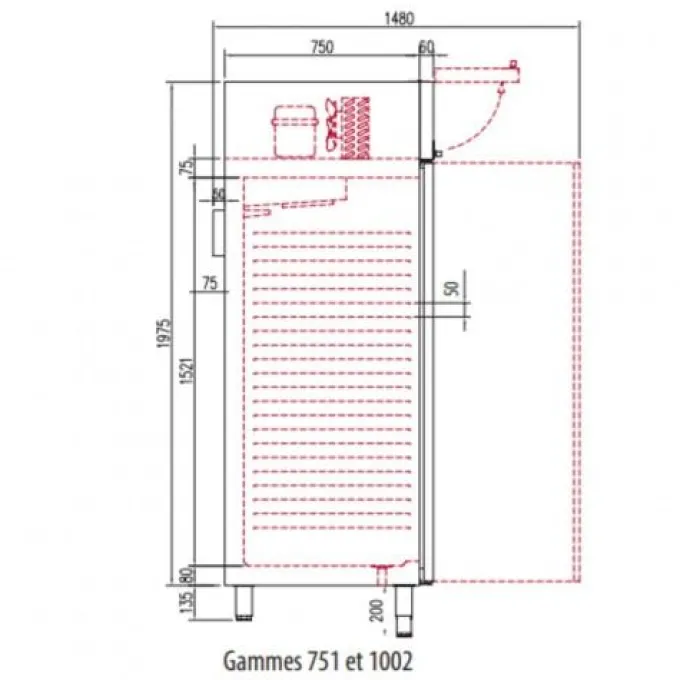 Armoire Positive Inox GN 2/1 Côtés Emboutis 645 Litres - Coreco