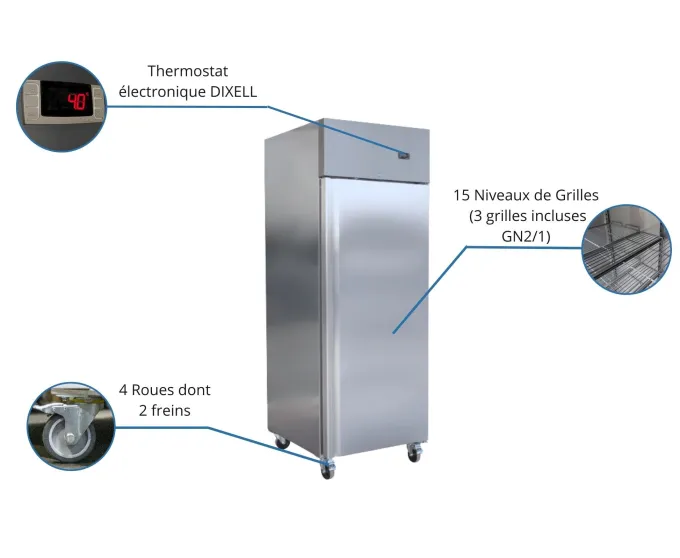 Armoire positive 600L avec 1 porte pleine - L2G