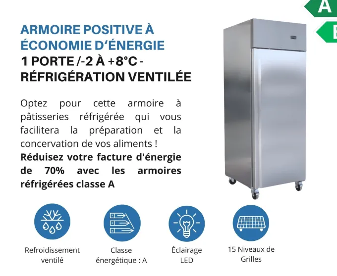 Armoire positive 600L avec 1 porte pleine - L2G