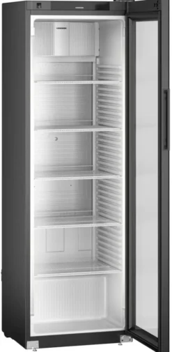 Armoire positive noire porte vitrée 400 litres - Liebherr
