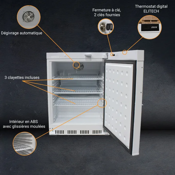 ARMOIRE REFRIGEREE BLANCHE +2/+8°C GAZ R600A