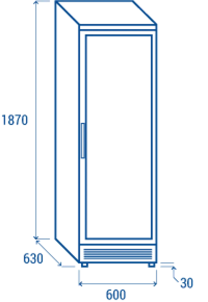 Armoire Réfrigérée Négative Porte Vitrée - 300 Litres - Cool Head