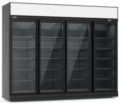 Armoire Réfrigérée Négative 4 Portes en verre - Noire - 2060 L - Combisteel