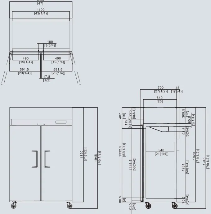 Armoire Réfrigérée Négative 2 Portes Roulettes 900 L - Atosa