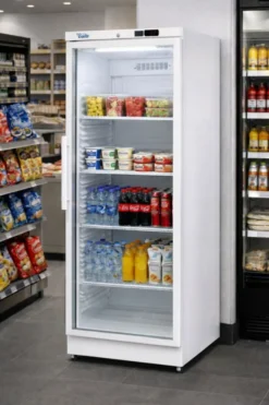 Armoire Réfrigérée Positive en Inox - Porte Vitrée - 400 L - Couleur Blanc - Sofraca
