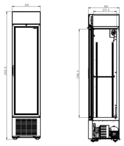 Armoire Réfrigérée Positive Noire Porte Vitrée 232 L - Combisteel