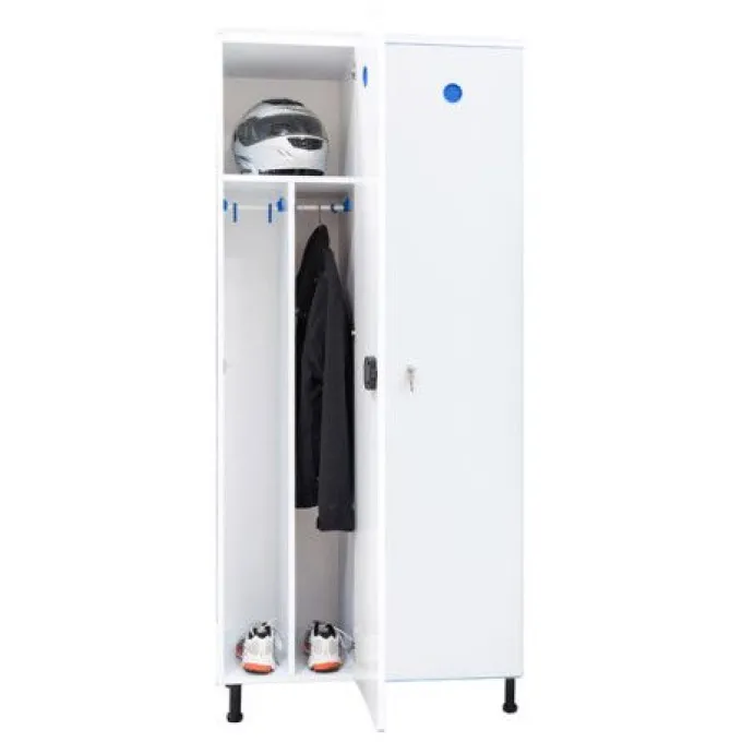 Armoire Vestiaire Monobloc PVC 2 Colonnes 2 Casiers - L 2x400 mm