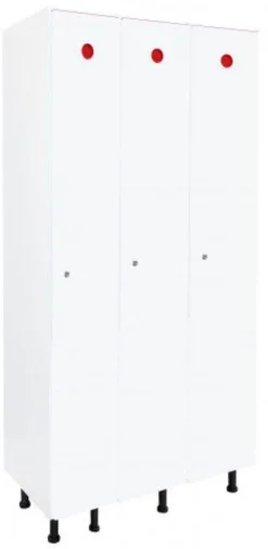 Armoire Vestiaire Monobloc PVC 3 Colonnes 3 Casiers - L 3x300 mm