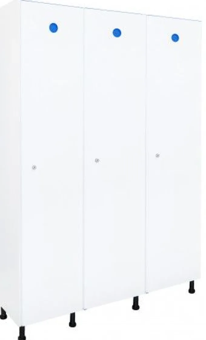Armoire Vestiaire Monobloc PVC 3 Colonnes 3 Casiers - L 3x400 mm