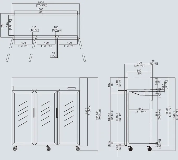 Armoire Vitrée Négative 1390 L - Atosa