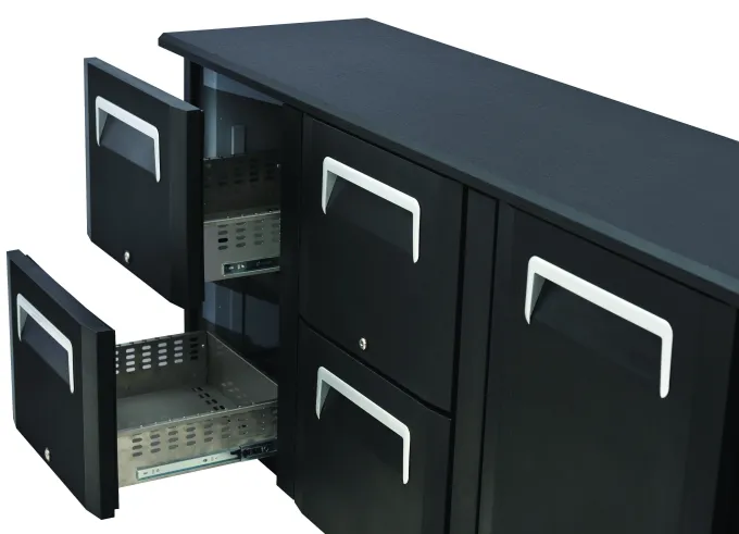 Arrière-bar Réfrigérée - 2 portes pleines - 315 L - 4 étagères - Nosem