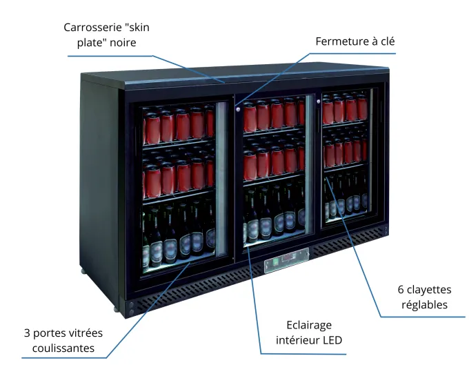 Arrière Bar Réfrigéré Skinplate 0/+8°C - L2G