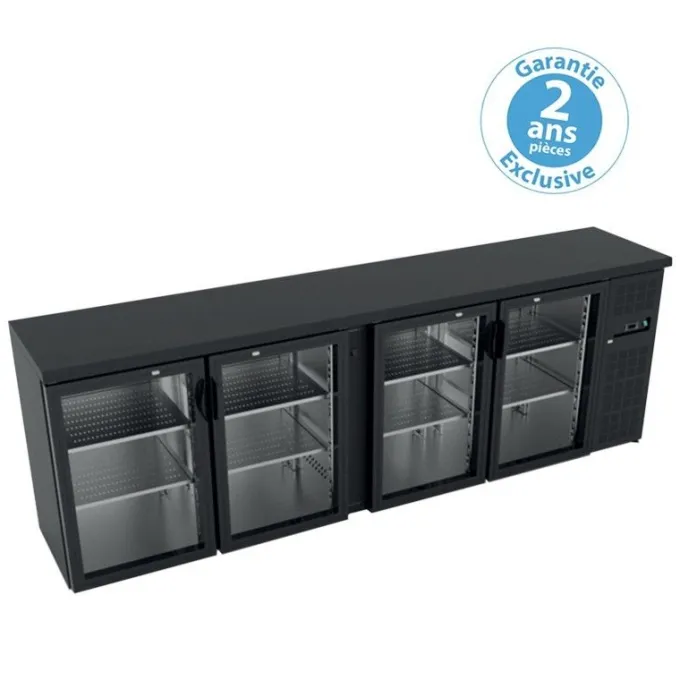 Arrière Bar Skinplate 698 litres - Groupe Logé - 4 Portes Vitrées - Unifrigor