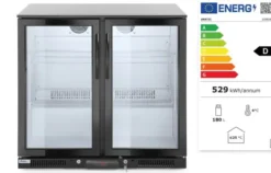 Arrière de bar réfrigéré double portes 200L Arktic 220-240V/160W 900x500x(H)900 mm - Hendi