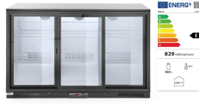 Arrière de bar réfrigéré portes coulissantes 303 L Arktic 220-240V/215W 1335x500x(H)900 mm - Hendi