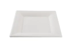 Assiette carrée blanche en canne à sucre 24 x 24 cm - 800 unités - Betik