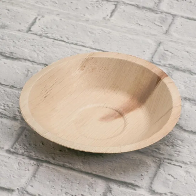 Assiette Creuse en Feuille de Palmier 18 cm - SDG Lot de 100