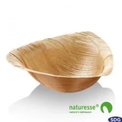 Assiette Creuse en Feuille de Palmier 21x20 cm - SDG Lot de 100