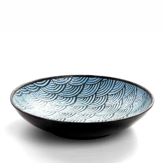 Assiette Creuse Mélamine Motifs Bleus Ø 22,5 cm - Pujadas