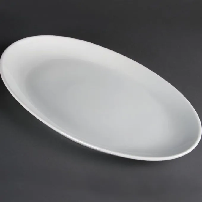 Assiette Creuse Ovale en Porcelaine Blanche 500 x 290 mm - Olympia