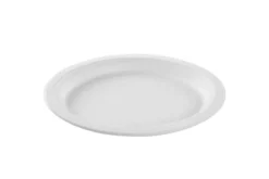 Assiette ovale blanche en canne à sucre SANS PFAS 26 x 20 cm - 800 unités - Betik