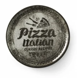 Assiette à Pizza Recipe Collection Noir 330 mm - Lot de 6 - Hendi