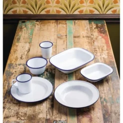 Assiette Plate Acier Émaillé 245 mm - Lot de 6 - Olympia