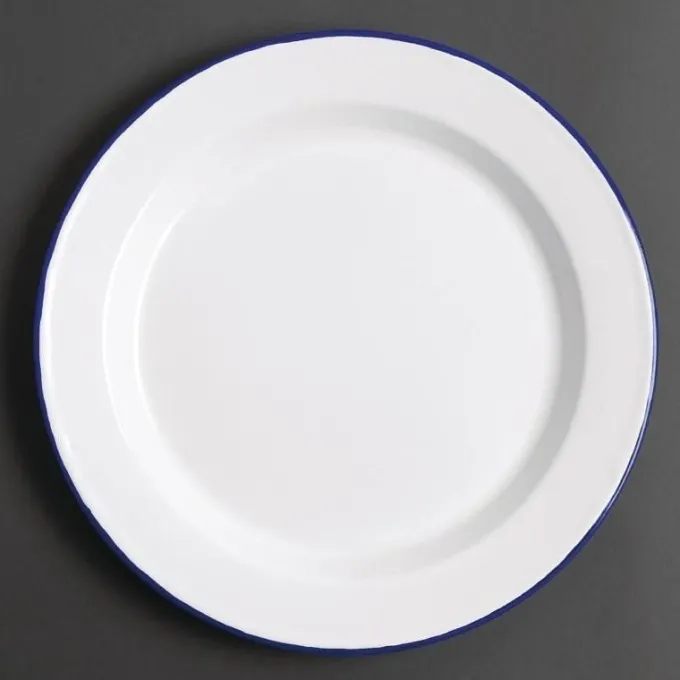 Assiette Plate Acier Émaillé 245 mm - Lot de 6 - Olympia
