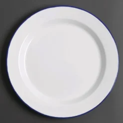 Assiette Plate Acier Émaillé - 300 mm - Lot de 6 - Olympia