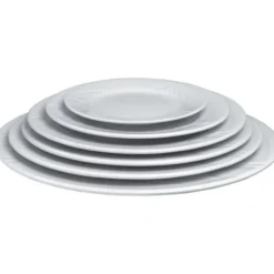 Assiette plate porcelaine blanche décorée Ø 160 mm - Lot de 12 - Hendi