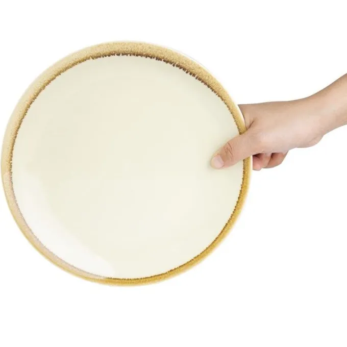 Assiette Plate Ronde Couleur Sable 230 mm - Lot de 6