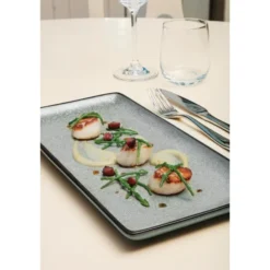Assiette Rectangulaire Mineral Effet granit - Lot de 6 - Olympia