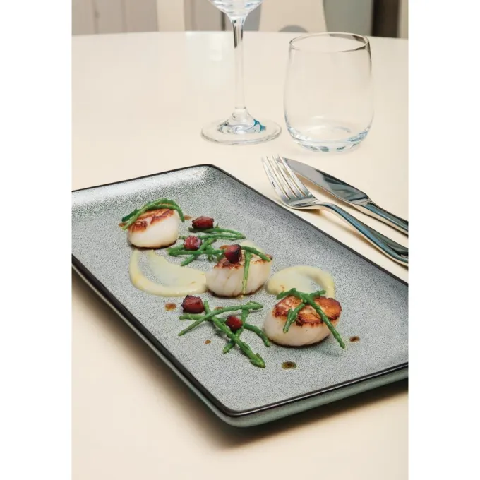 Assiette Rectangulaire Mineral Effet granit - Lot de 6 - Olympia