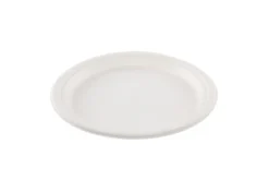 Assiette ronde blanche en canne à sucre Ø 22 cm - 800 unités - Betik