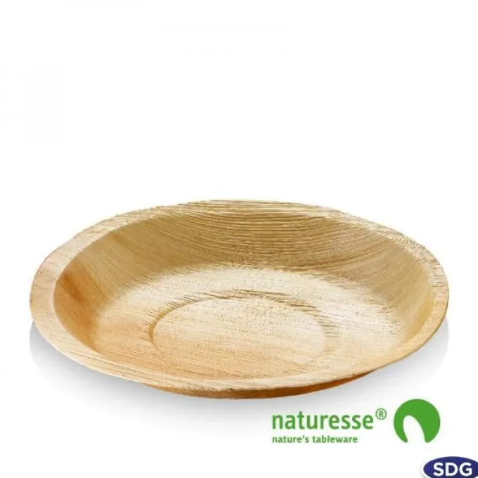 Assiette Ronde en Feuille de Palmier 22 cm - SDG Lot de 100
