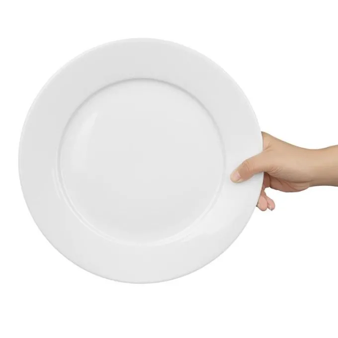 Assiettes à Bord Large Blanches 280(Ø)mm - Lot de 6 - Olympia