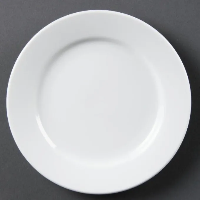 Assiettes à Bord Large Blanches 280(Ø)mm - Lot de 6 - Olympia