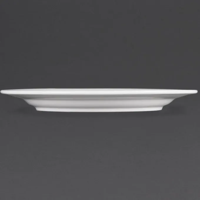 Assiettes à Bord Large Blanches 280(Ø)mm - Lot de 6 - Olympia
