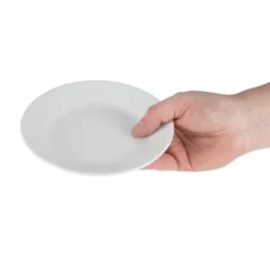 Assiettes à Bord Large Blanches 165(Ø)mm Lot de 12 Olympia