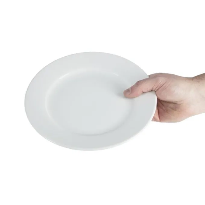 Assiettes à Bord Large Blanches 230(Ø)mm Lot de 12 Olympia