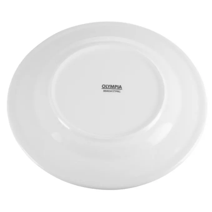 Assiettes à Bord Large Blanches 230(Ø)mm Lot de 12 Olympia